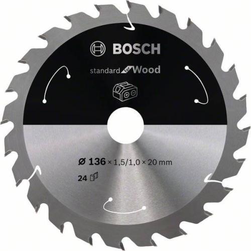 BOSCH Akku-Kreissägeblatt Standard für Holz, Ø  136 mm,  24 Zähne | 2 608 837 668