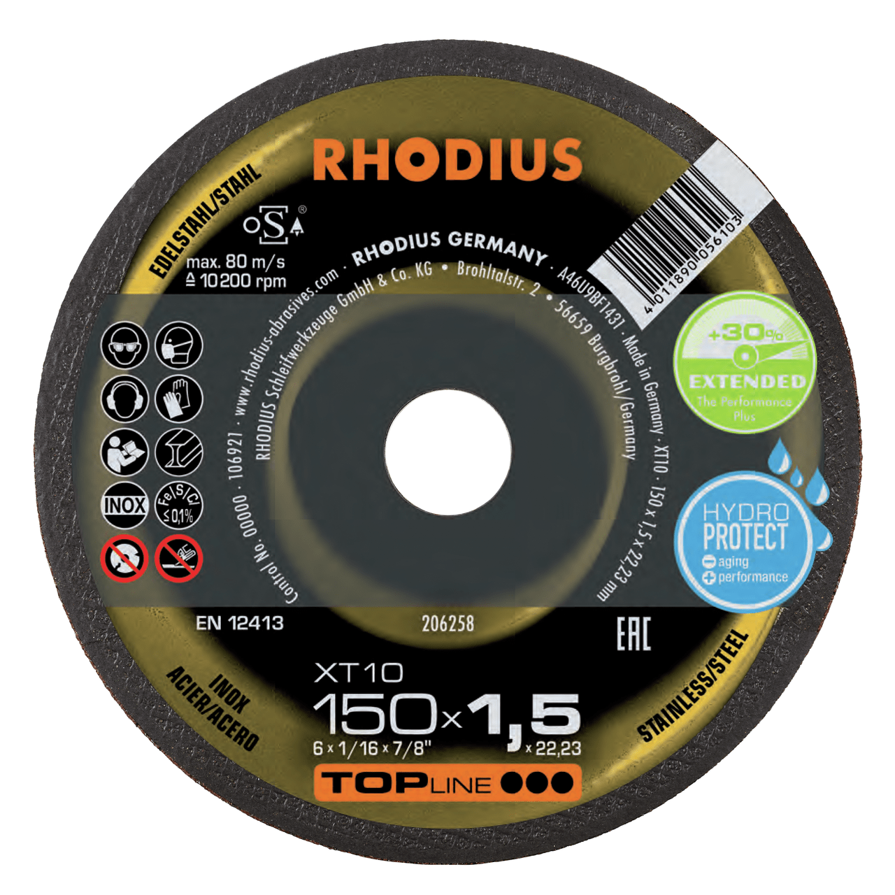 25 x RHODIUS Extradünne Trennscheibe XT10 Ø 150 mm | 206258