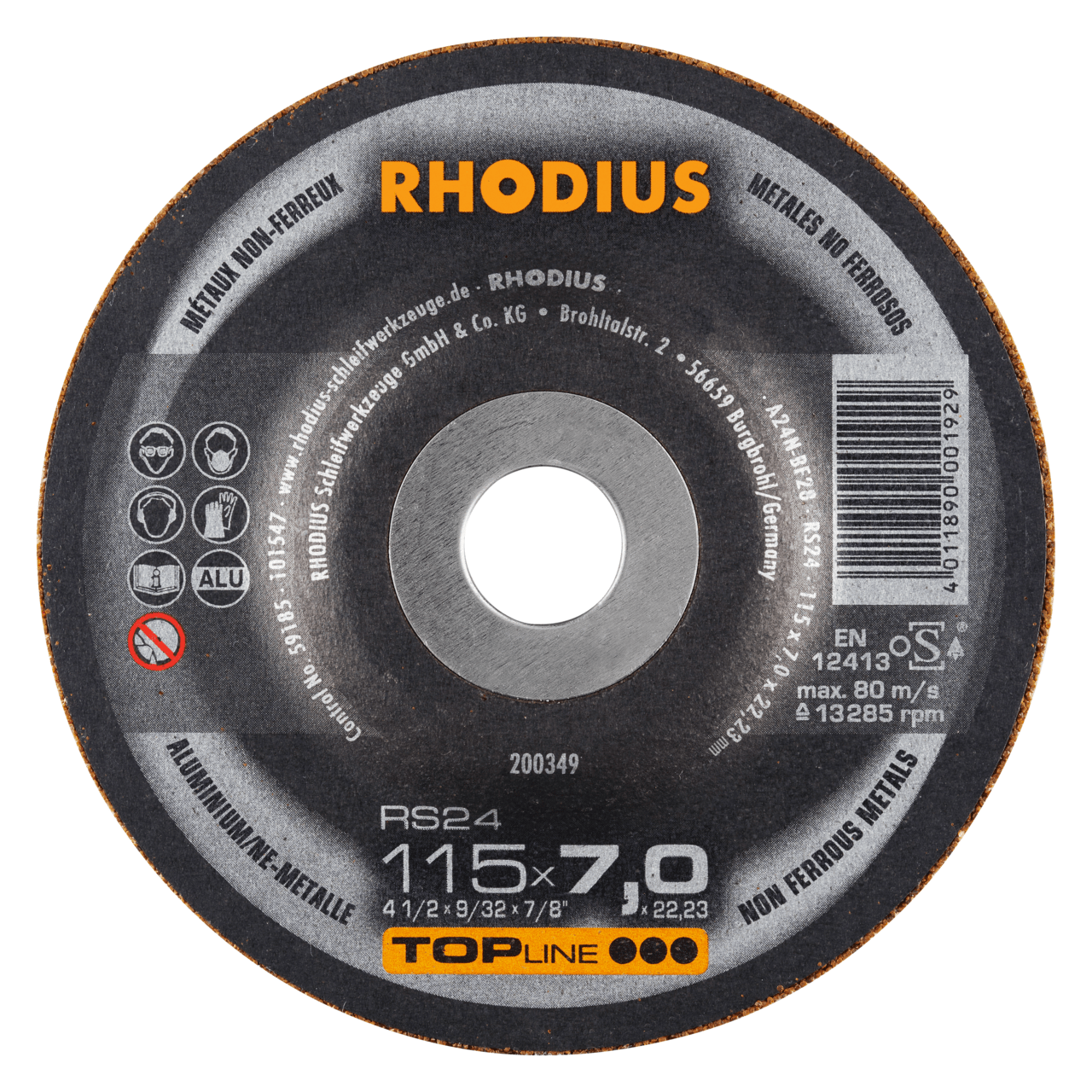 25 x RHODIUS Schruppscheibe RS24 Ø 115 mm | 200349