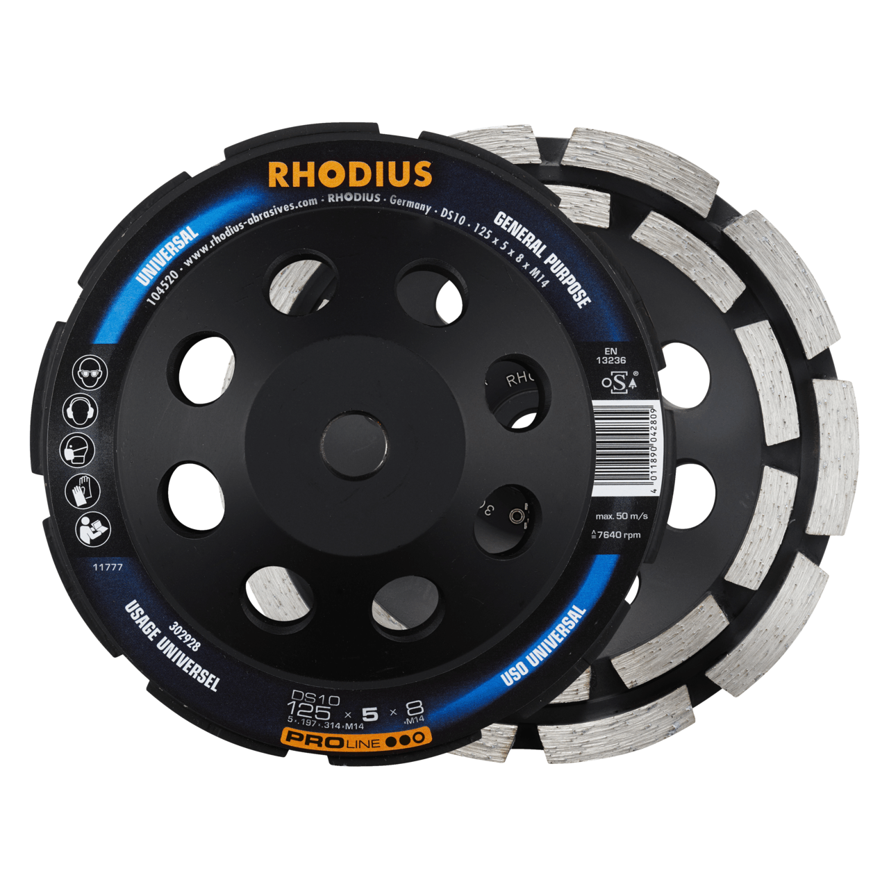 RHODIUS Diamantschleiftopf DS10 Ø 125 mm | 302928