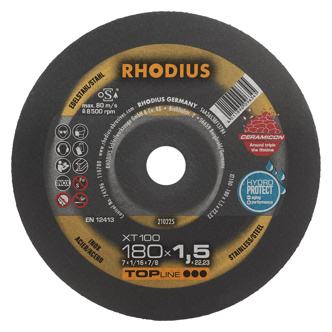 25 x RHODIUS Extradünne Trennscheibe XT100 EXTENDED Ø 180 mm | 210225