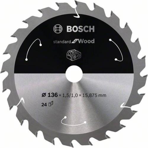 BOSCH Akku-Kreissägeblatt Standard für Holz, Ø  136 mm,  24 Zähne | 2 608 837 667