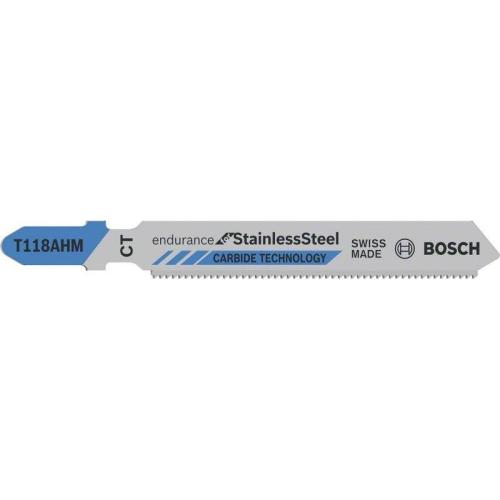 3x BOSCH Stichsägeblätter T-Schaft 118 AHM Endurance für Rostfreien Stahl | 2 608 630 663