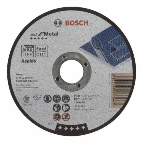 25x BOSCH Trennscheibe gerade Best für Metall - Rapido A 60 W BF, Ø 125x1,0mm | 2608603514