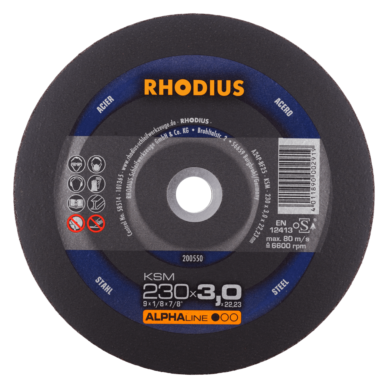 25 x RHODIUS Freihandtrennscheibe KSM Ø 230 mm | 200550