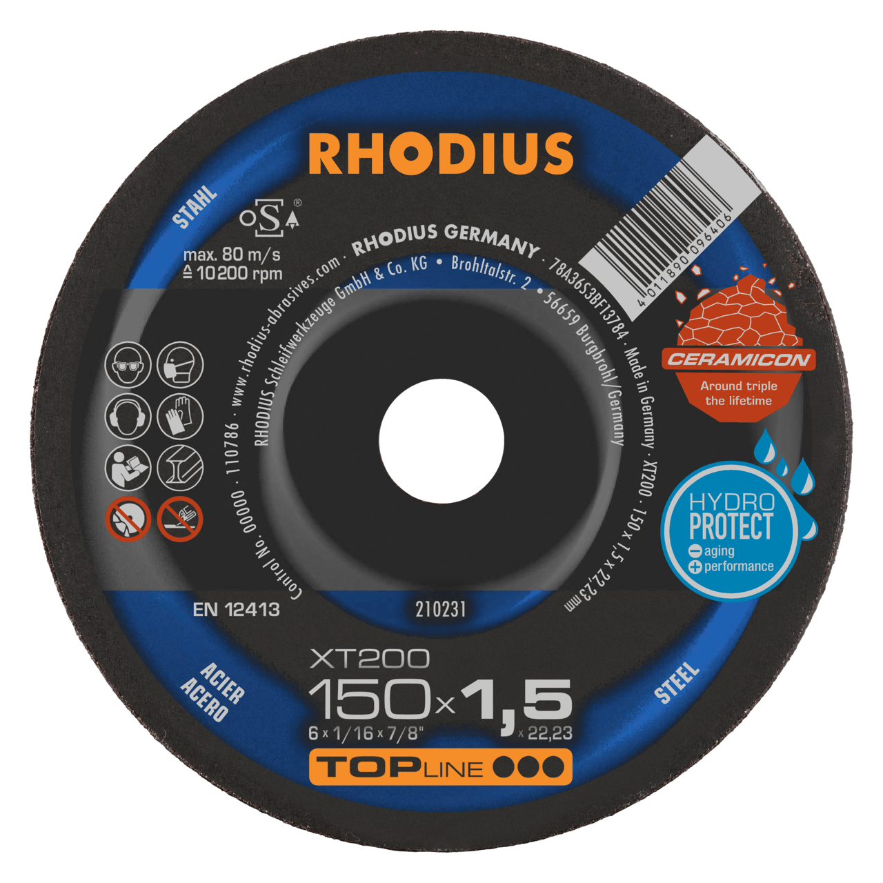 25 x RHODIUS Extradünne Trennscheibe XT200 EXTENDED Ø 150 mm | 210231