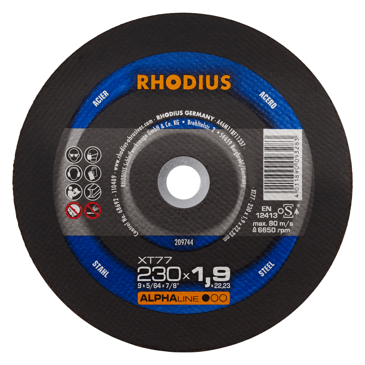 25 x RHODIUS Extradünne Trennscheibe XT77 Ø 230 mm | 209744