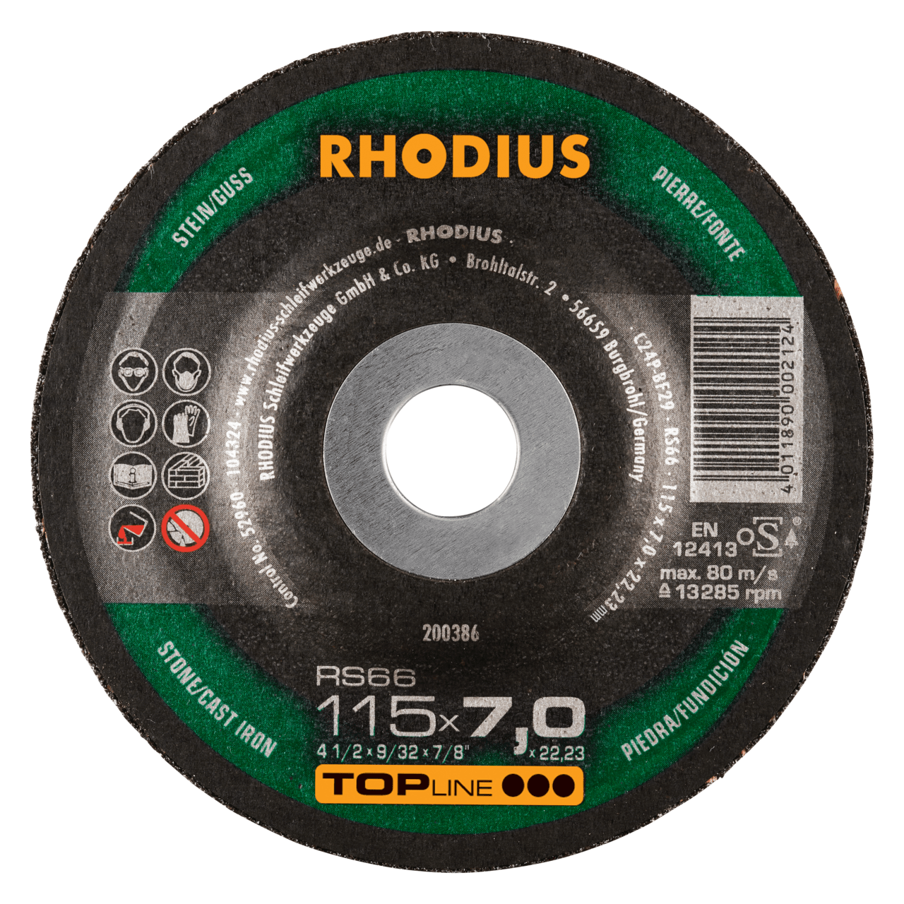 25 x RHODIUS Schruppscheibe RS66 Ø 115 mm | 200386