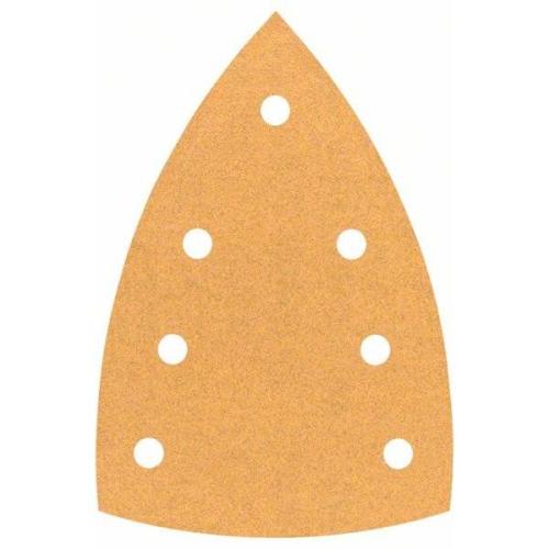 10x BOSCH Schleifblatt C470 für Holz und Farbe für Deltaschleifer, 100x150mm, 120, 7 Löcher | 2608608Z96