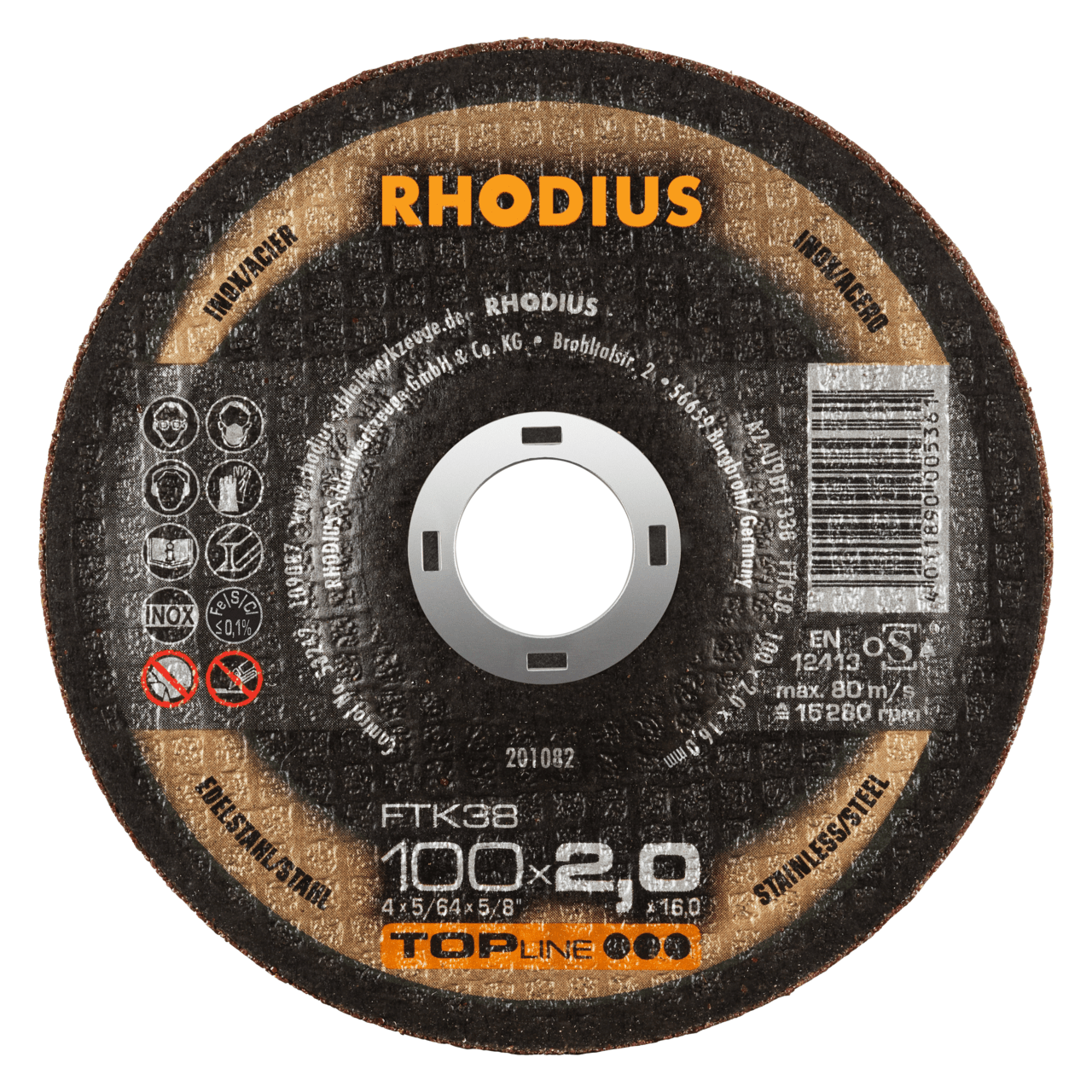 25 x RHODIUS Freihandtrennscheibe FTK38 Ø 100 mm | 201082