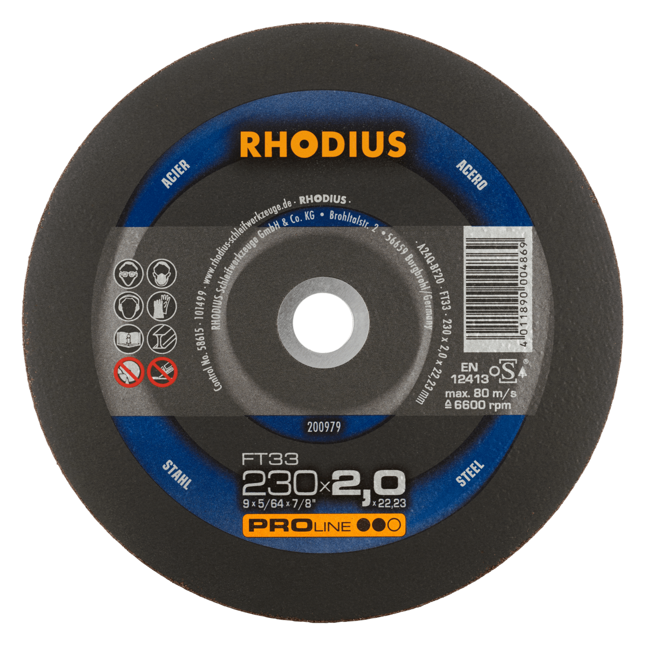 25 x RHODIUS Freihandtrennscheibe FT33 Ø 230 mm | 200979