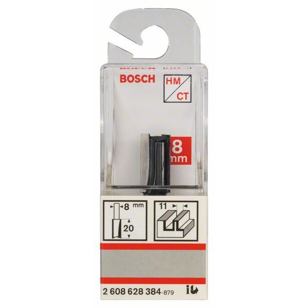 BOSCH Nutfräser für Holz, 8 mm, Ø 11 mm, L 19,6mm, G 51 mm 