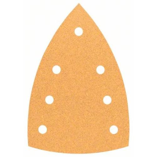 10x BOSCH Schleifblatt C470 für Holz und Farbe für Deltaschleifer, 100x150mm, 60, 7 Löcher | 2608608Z94