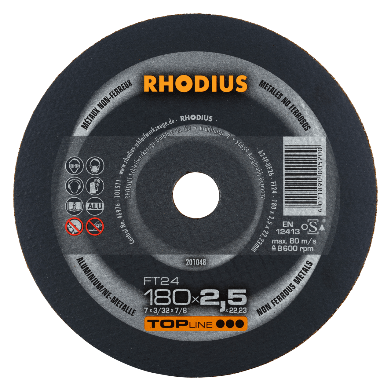 25 x RHODIUS Freihandtrennscheibe FT24 Ø 180 mm | 201048