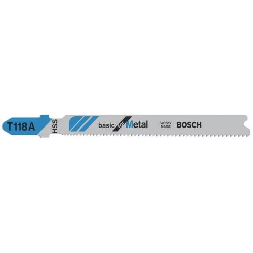 50x BOSCH Stichsägeblätter T-Schaft 118 A Basic für Metall | 2 608 631 013