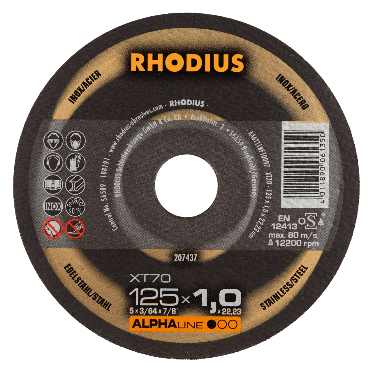 25 x RHODIUS Extradünne Trennscheibe XT70 PACK Ø 125 mm | 211078