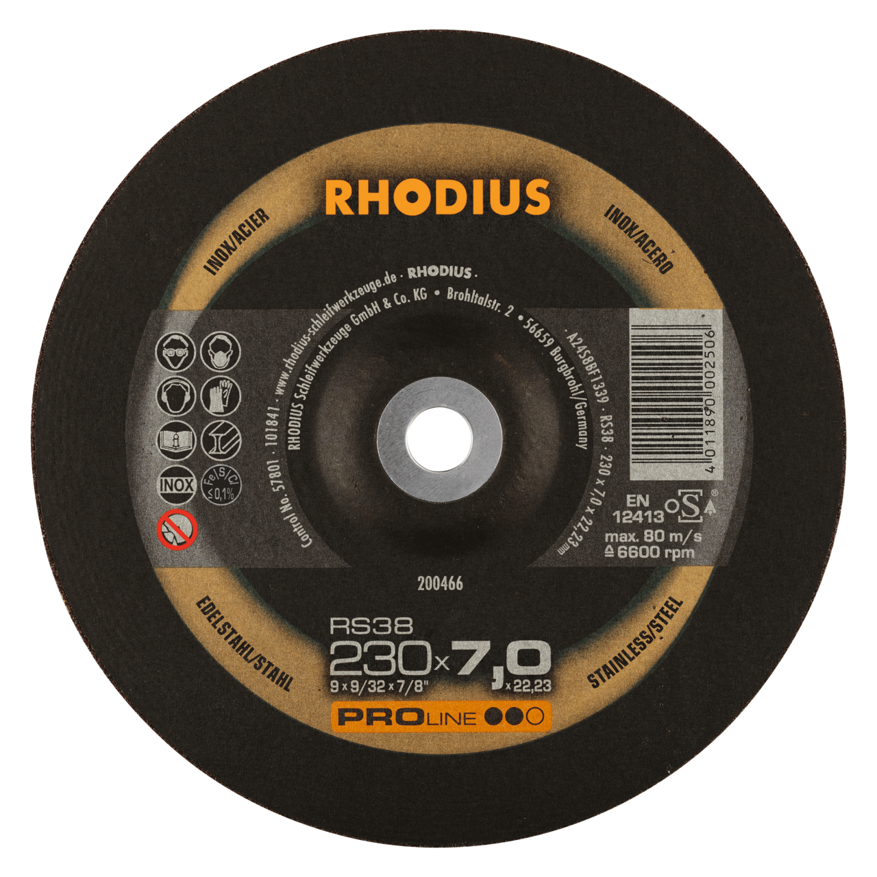 10 x RHODIUS Schruppscheibe RS38 Ø 230 mm | 200466