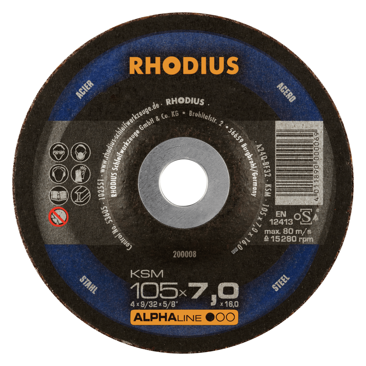 25 x RHODIUS Schruppscheibe KSM Ø 105 mm | 200008