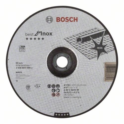 25x BOSCH Trennscheibe gekröpft Best für Edelstahl A 30 V INOX BF, Ø 230x2,5mm | 2608603509