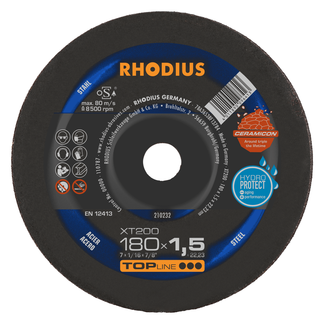 25 x RHODIUS Extradünne Trennscheibe XT200 EXTENDED Ø 180 mm | 210232