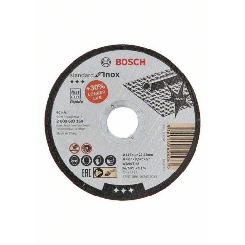 25x BOSCH Trennscheibe gerade Standard für Edelstahl - Rapido WA 60 T BF, Ø 115x1mm | 2608603169