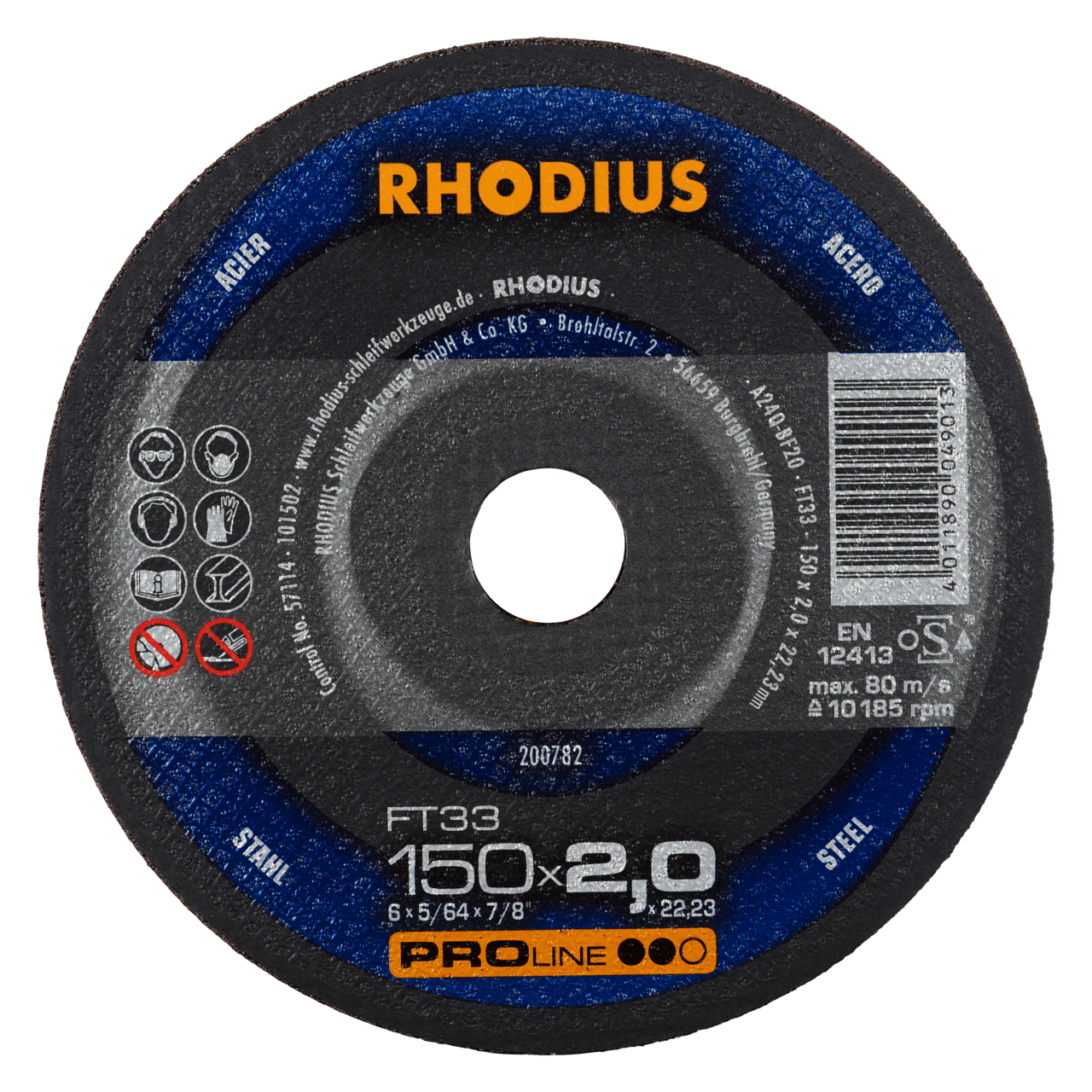 25 x RHODIUS Freihandtrennscheibe FT33 Ø 150 mm | 200782