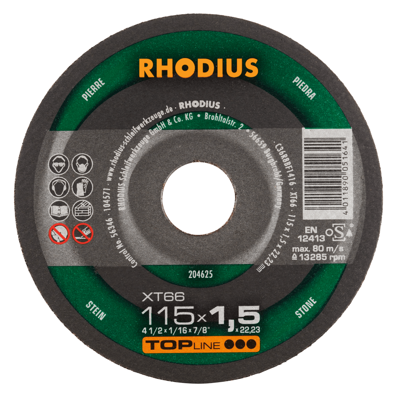 50 x RHODIUS Extradünne Trennscheibe XT66 Ø 115 mm | 204625