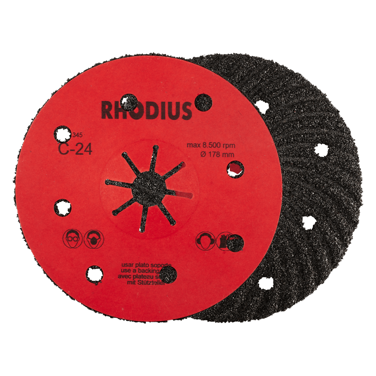 25 x RHODIUS Fiberscheibe SFC Ø 180 mm Körnung 24 | 300483