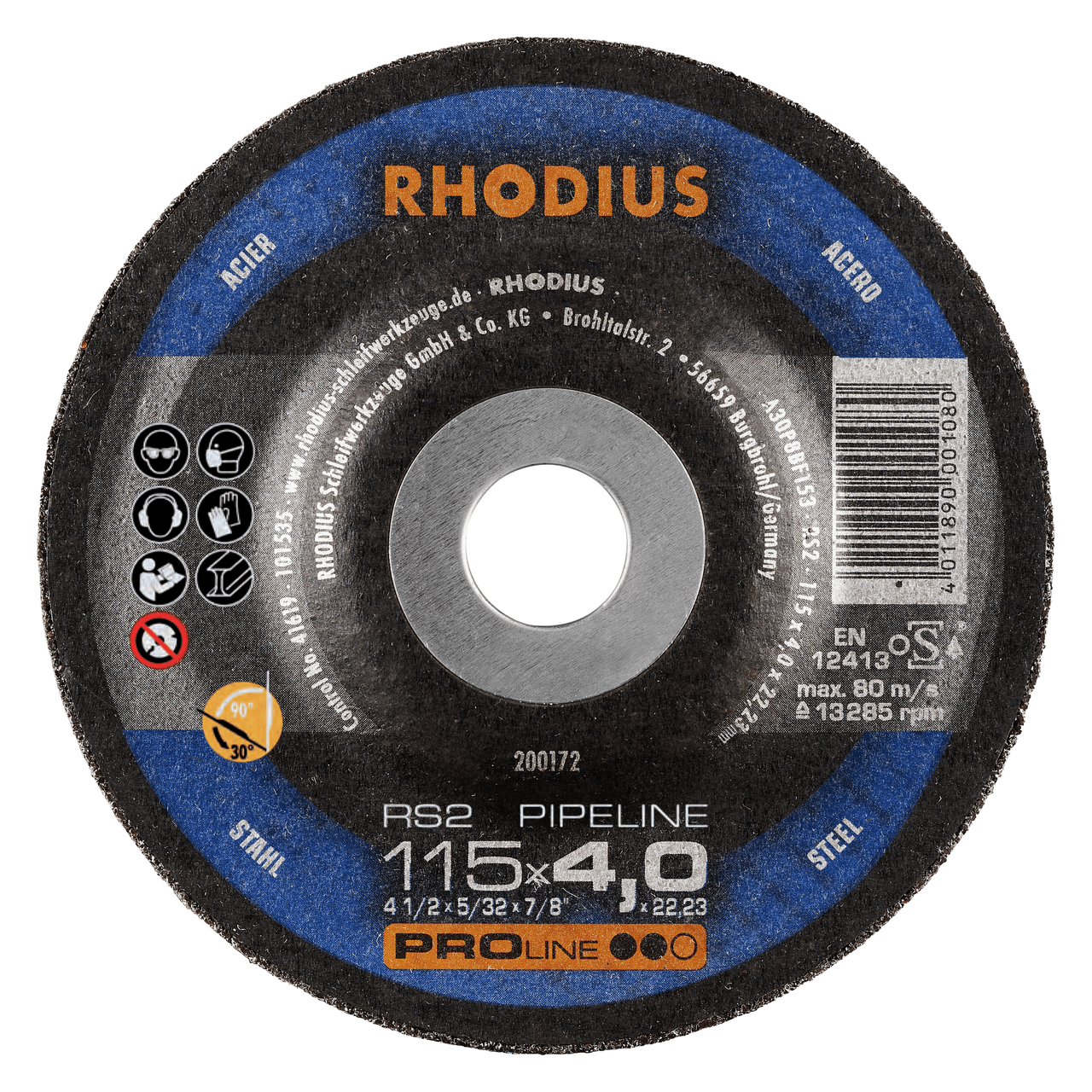 25 x RHODIUS Schruppscheibe RS2 PIPELINE Ø 9.6 mm | 200172