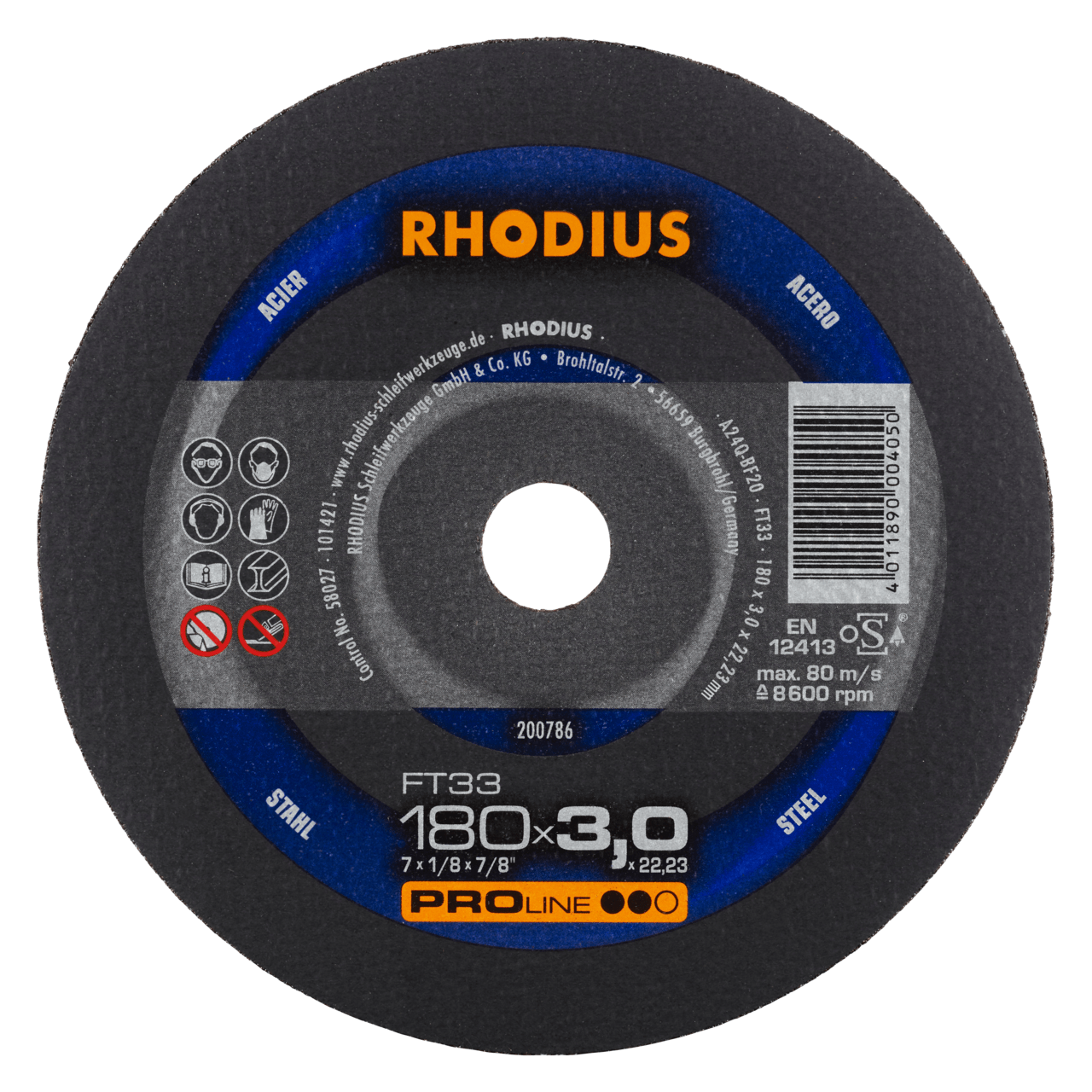 25 x RHODIUS Freihandtrennscheibe FT33 Ø 180 mm | 200786