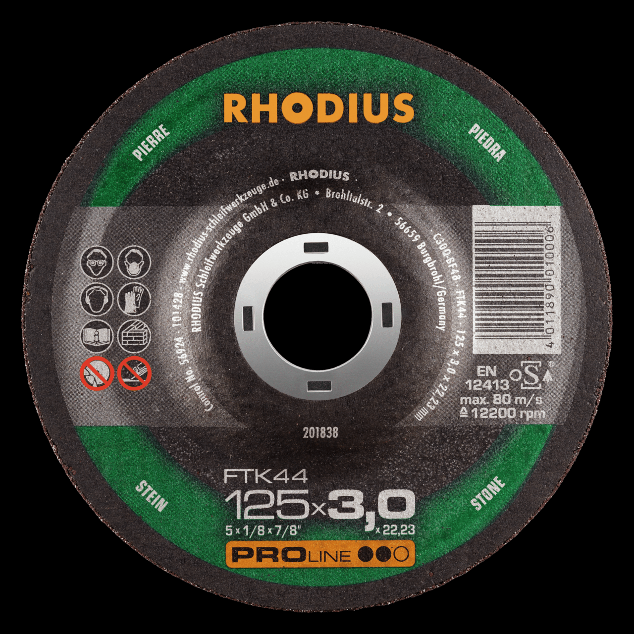 25 x RHODIUS Freihandtrennscheibe FTK44 Ø 125 mm | 201838