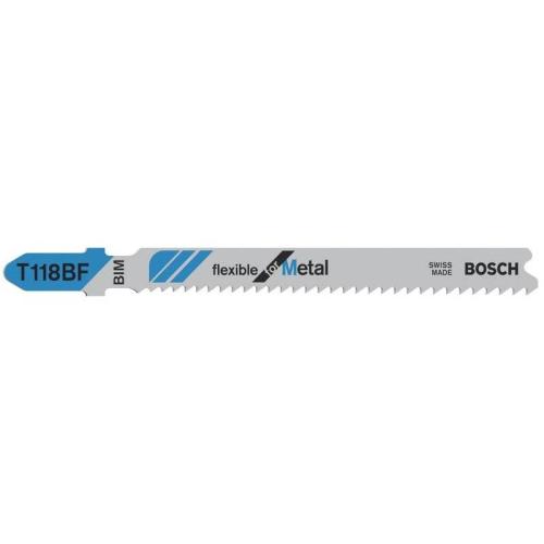 30x BOSCH Stichsägeblätter T-Schaft 118 BF Flexible für Metall | 2 608 636 232