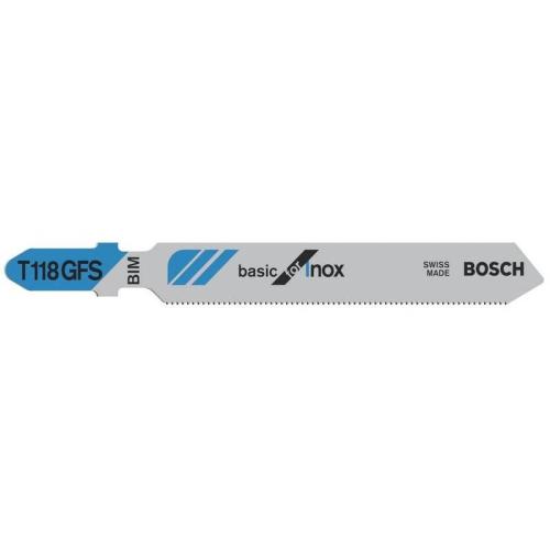 50x BOSCH Stichsägeblätter T-Schaft 118 GFS Basic für Rostfreien Stahl | 2 608 636 496