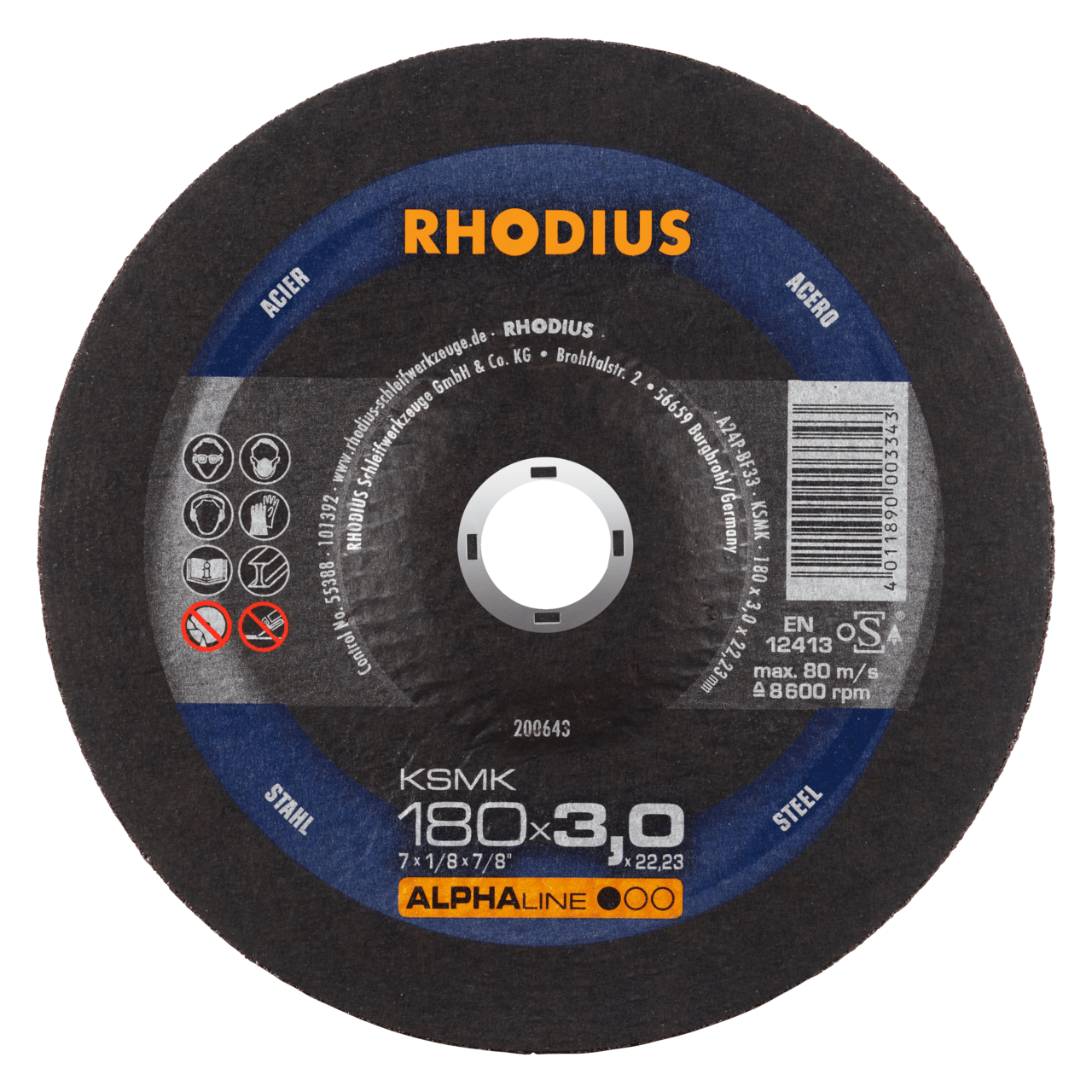 25 x RHODIUS Freihandtrennscheibe KSMK Ø 180 mm | 200643