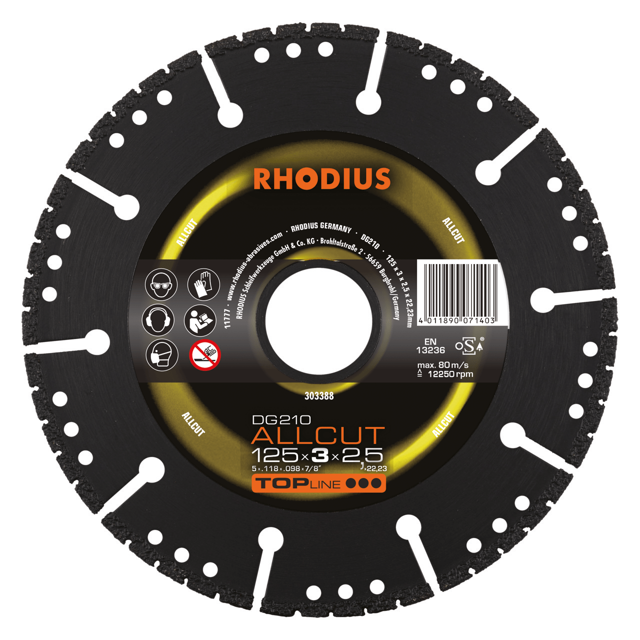 RHODIUS Diamanttrennscheibe  DG210 ALLCUT Ø 125 mm | 303388