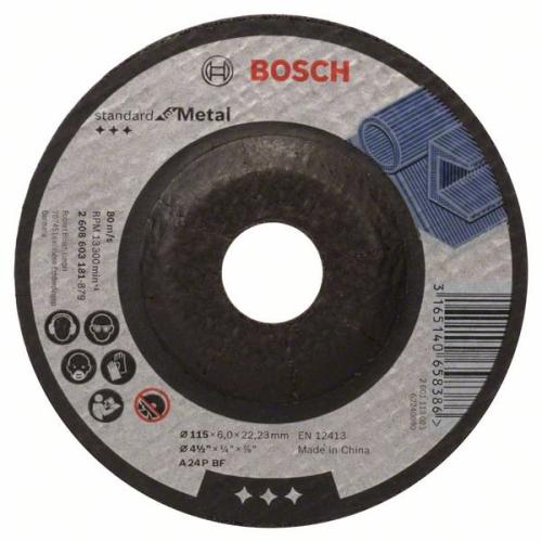 10x BOSCH Schruppscheibe gekröpft, Standard für Metall A 24 P BF, Ø 115x6mm | 2608603181