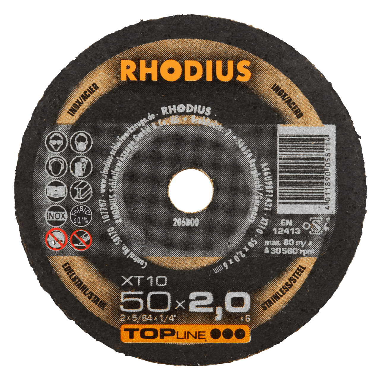 25 x RHODIUS Extradünne Mini Trennscheibe XT10 MINI Ø 50 mm | 206800