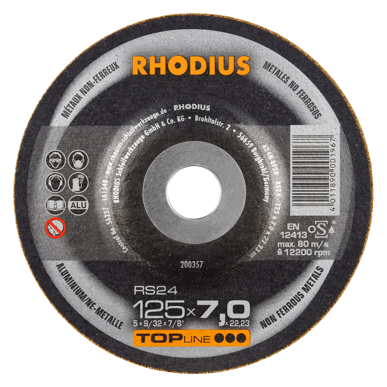 25 x RHODIUS Schruppscheibe RS24 Ø 125 mm | 200357