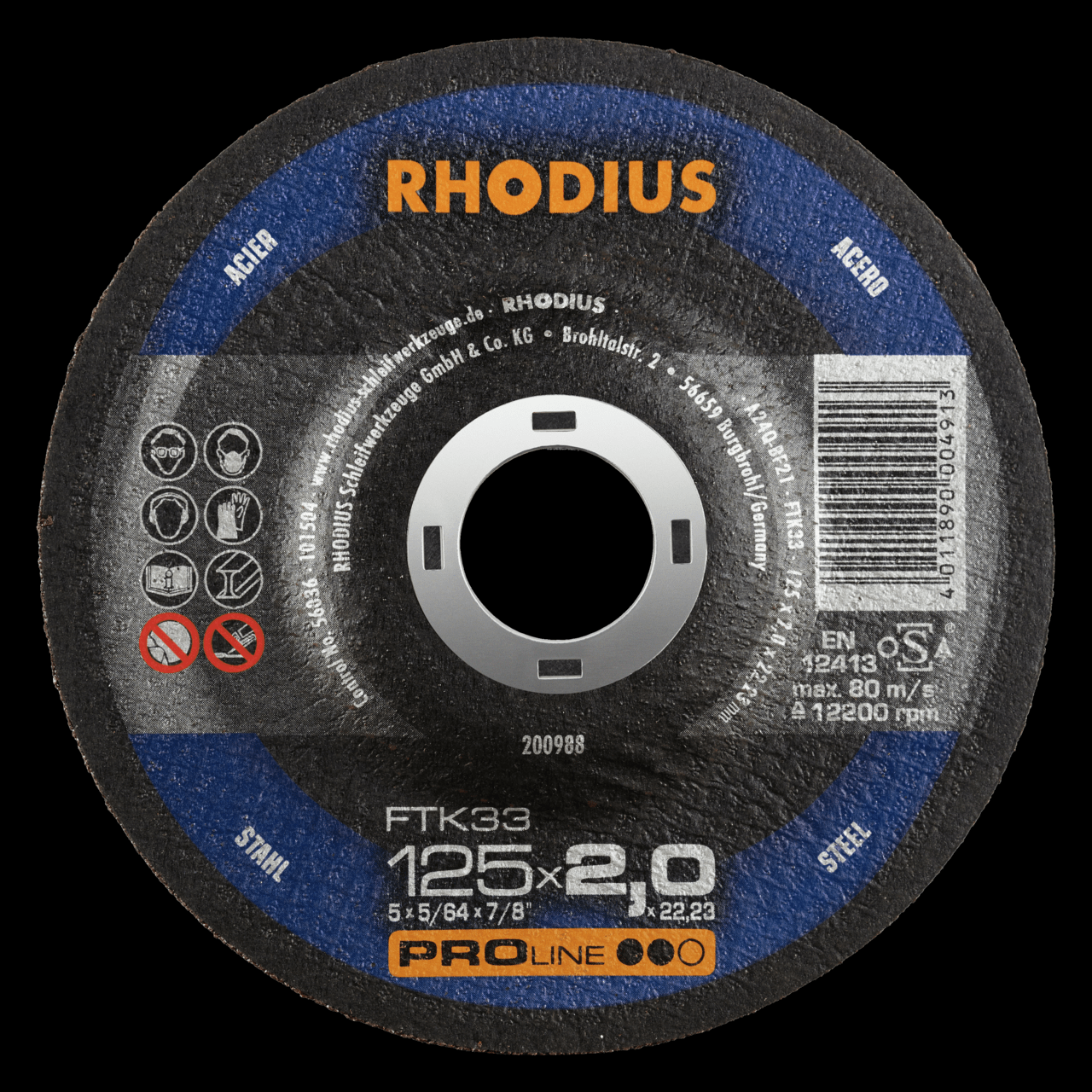 25 x RHODIUS Freihandtrennscheibe FTK33 Ø 125 mm | 200988