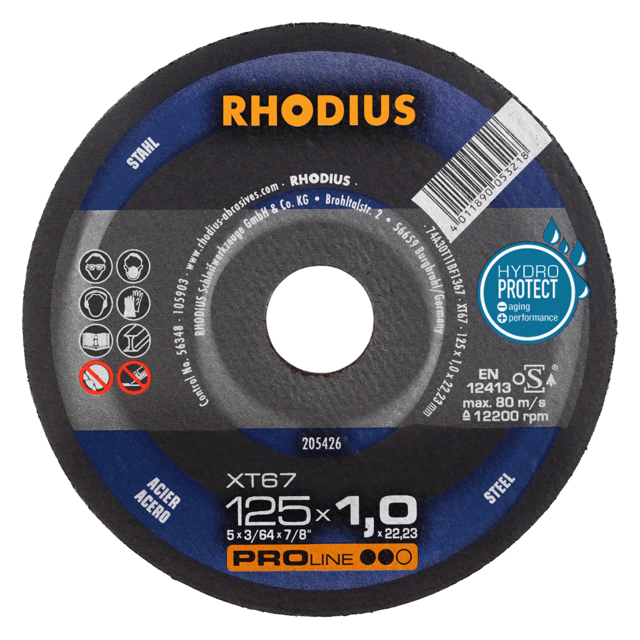 50 x RHODIUS Extradünne Trennscheibe XT67 Ø 125 mm | 205426