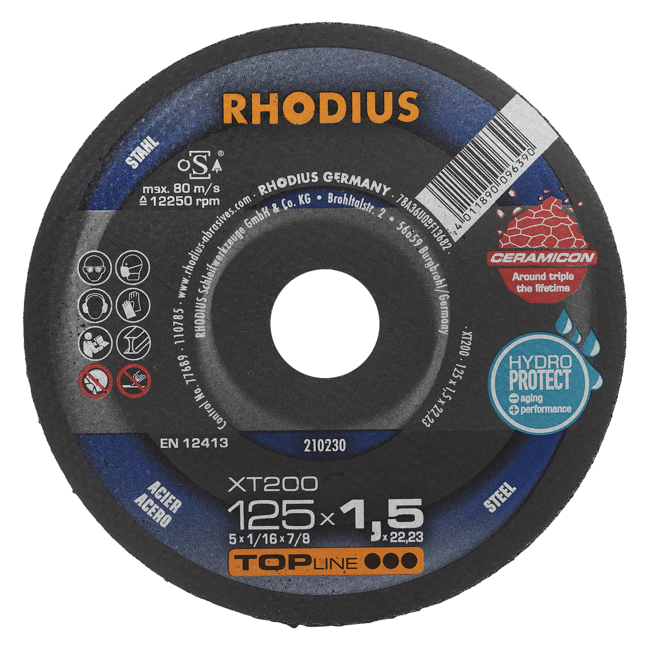 25 x RHODIUS Extradünne Trennscheibe XT200 EXTENDED Ø 125 mm | 210230