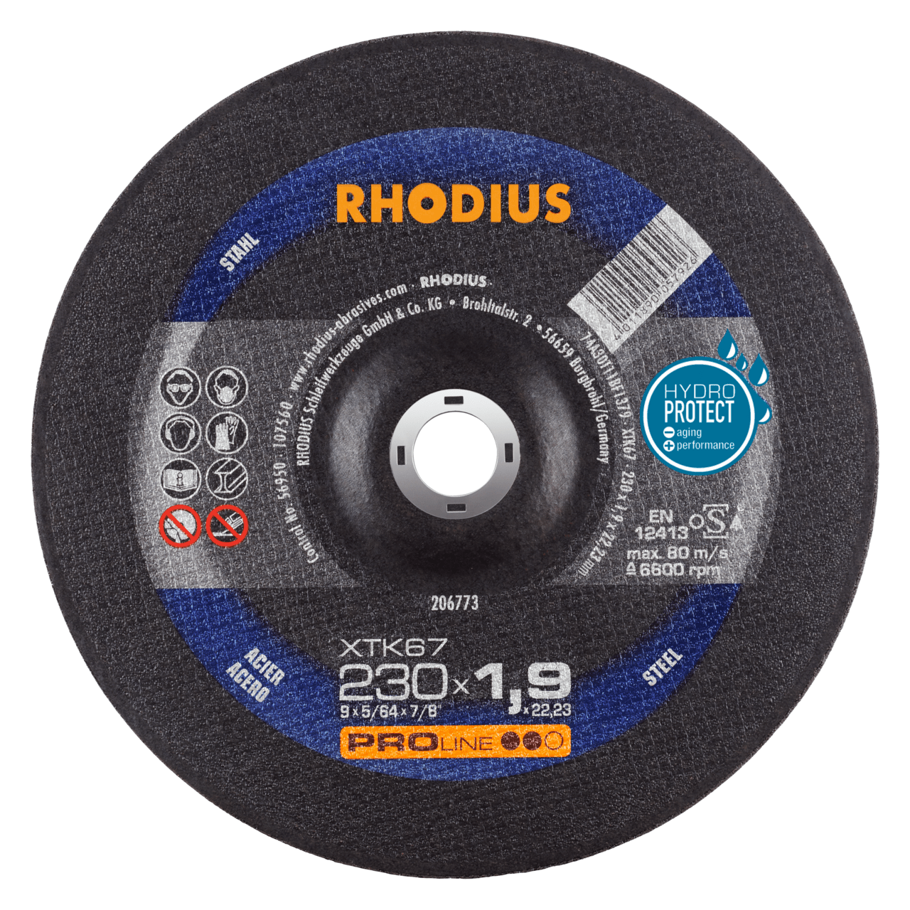 25 x RHODIUS Extradünne Trennscheibe XTK67 Ø 230 mm | 206773