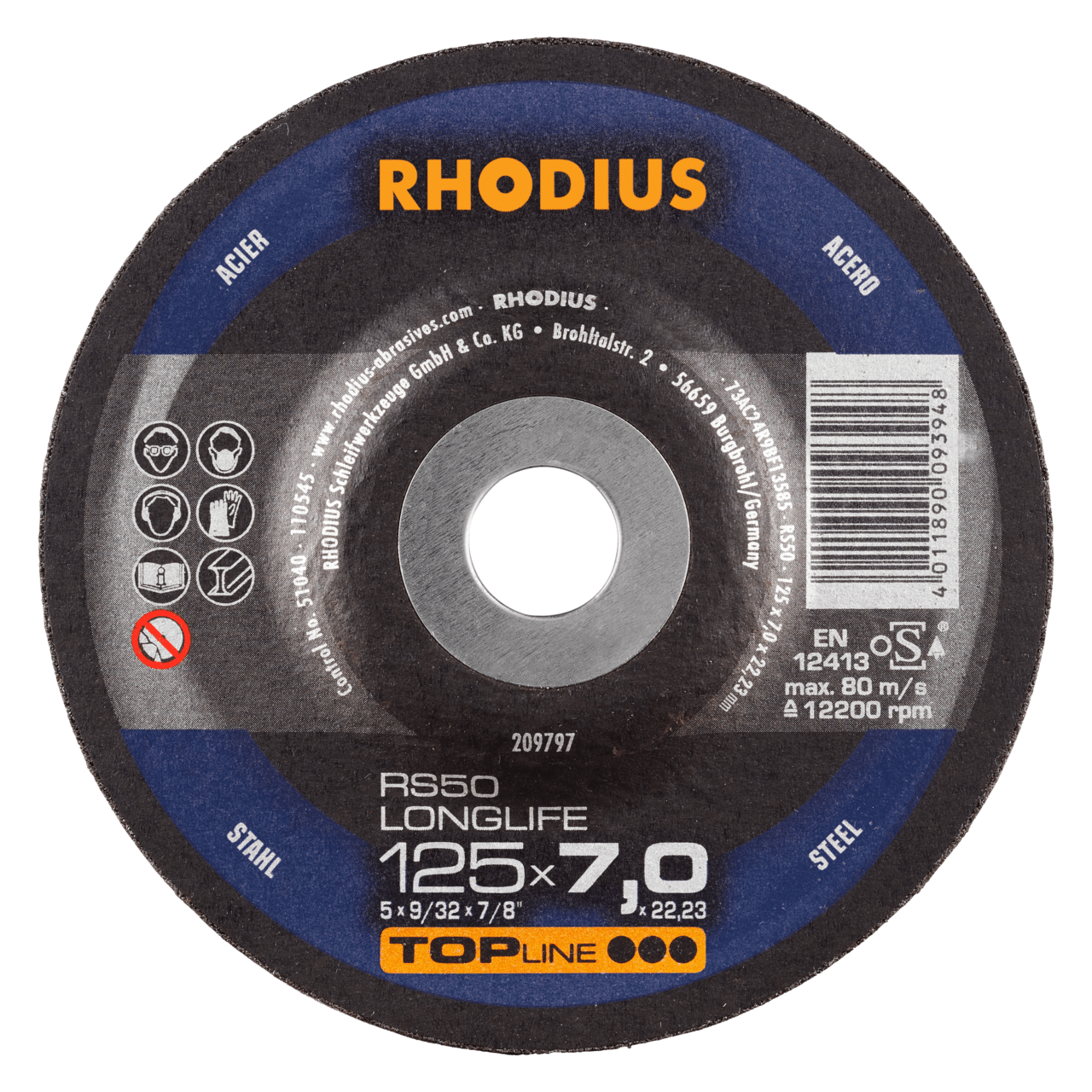 25 x RHODIUS Schruppscheibe RS50 LONGLIFE Ø 125 mm | 209797