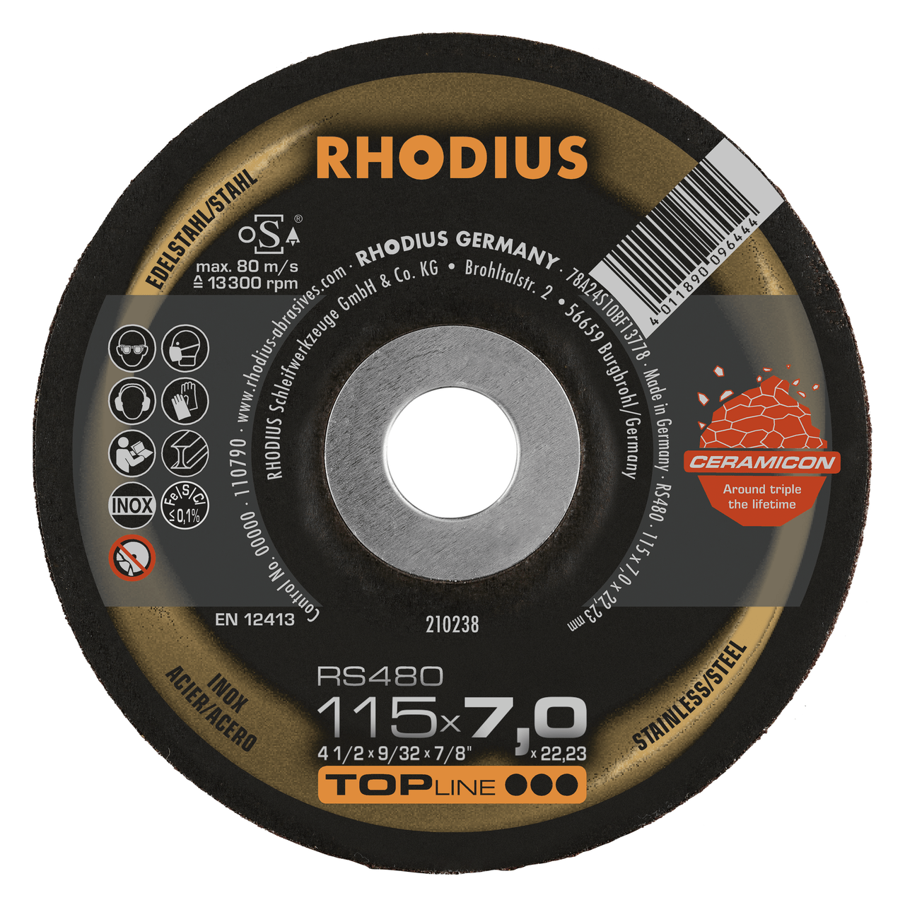 25 x RHODIUS Schruppscheibe RS480 Ø 115 mm | 210238