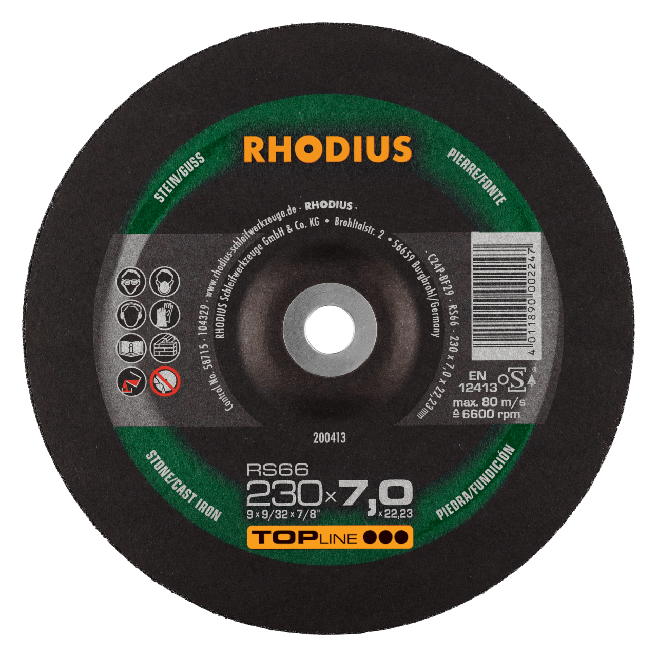 10 x RHODIUS Schruppscheibe RS66 Ø 230 mm | 200413