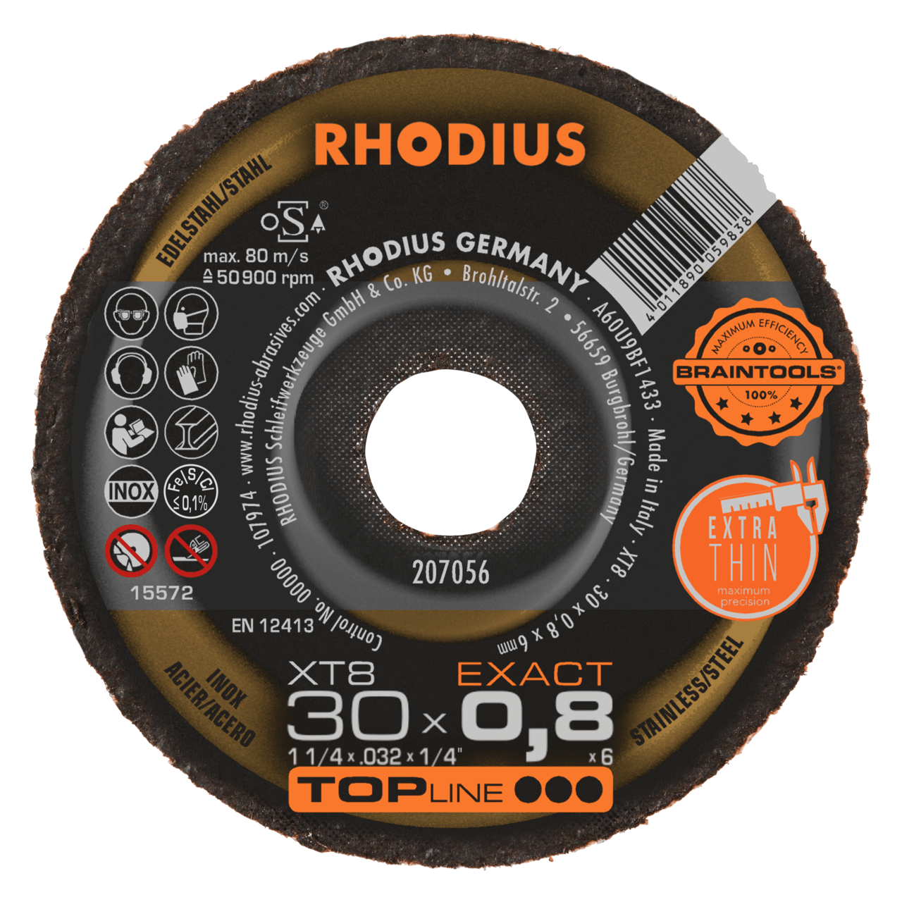 50 x RHODIUS Extradünne Mini Trennscheibe XT8 EXACT MINI Ø 30 mm | 207056