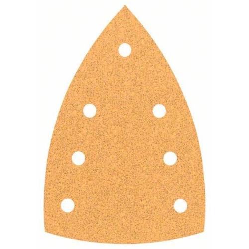 10x BOSCH Schleifblatt C470 für Holz und Farbe für Deltaschleifer, 100x150mm, 40, 7 Löcher | 2608608Z93