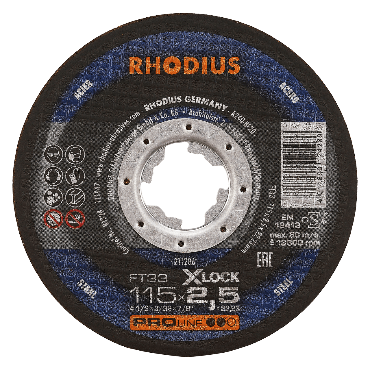 25 x RHODIUS Freihandtrennscheibe FT33 X-LOCK Ø 115 mm | 211286