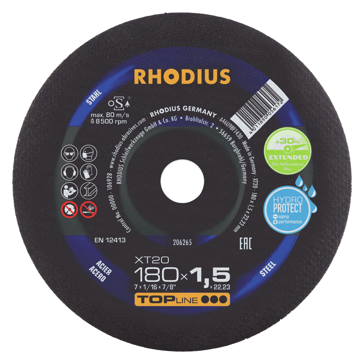 25 x RHODIUS Extradünne Trennscheibe XT20 Ø 180 mm | 206265