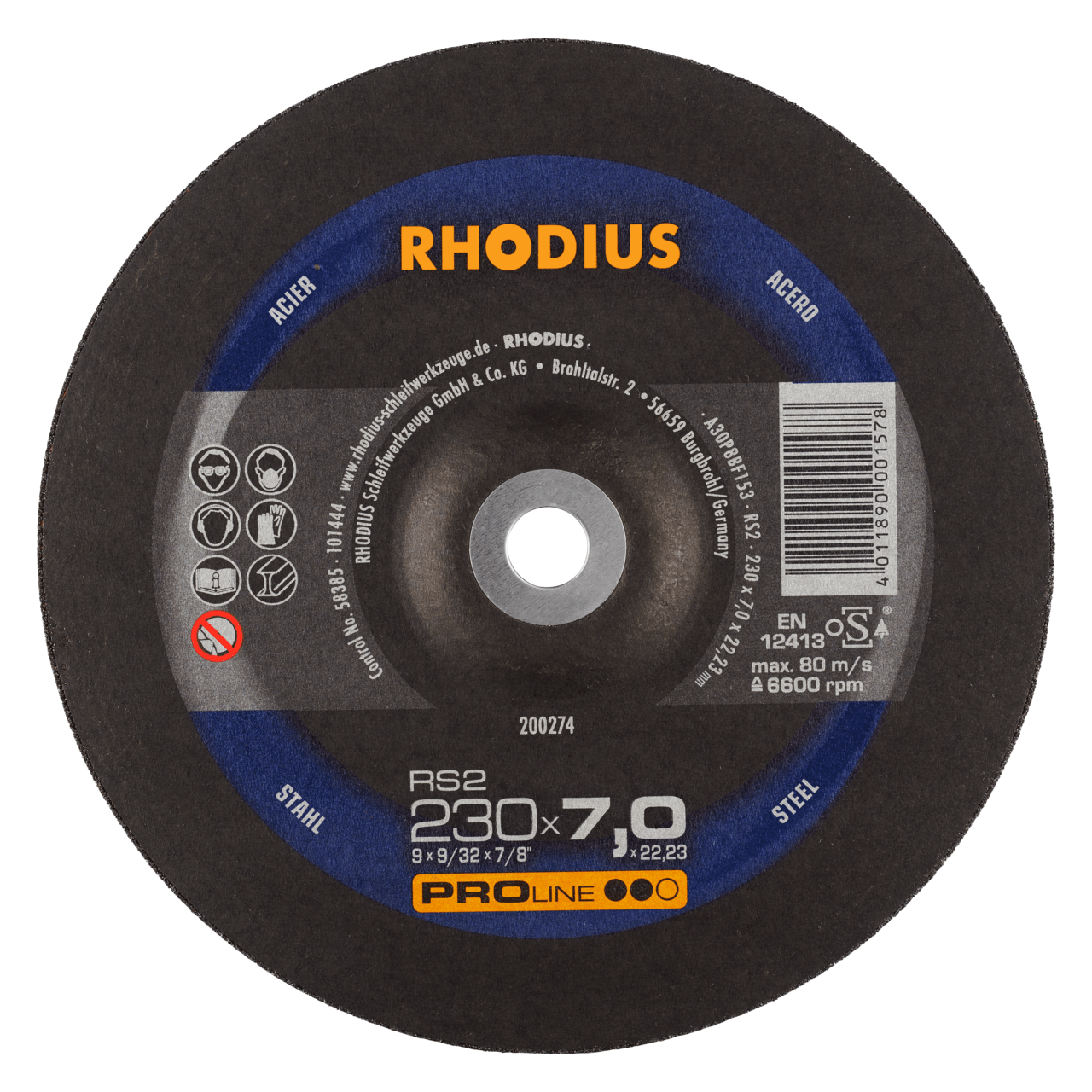 10 x RHODIUS Schruppscheibe RS2 Ø 230 mm | 200274